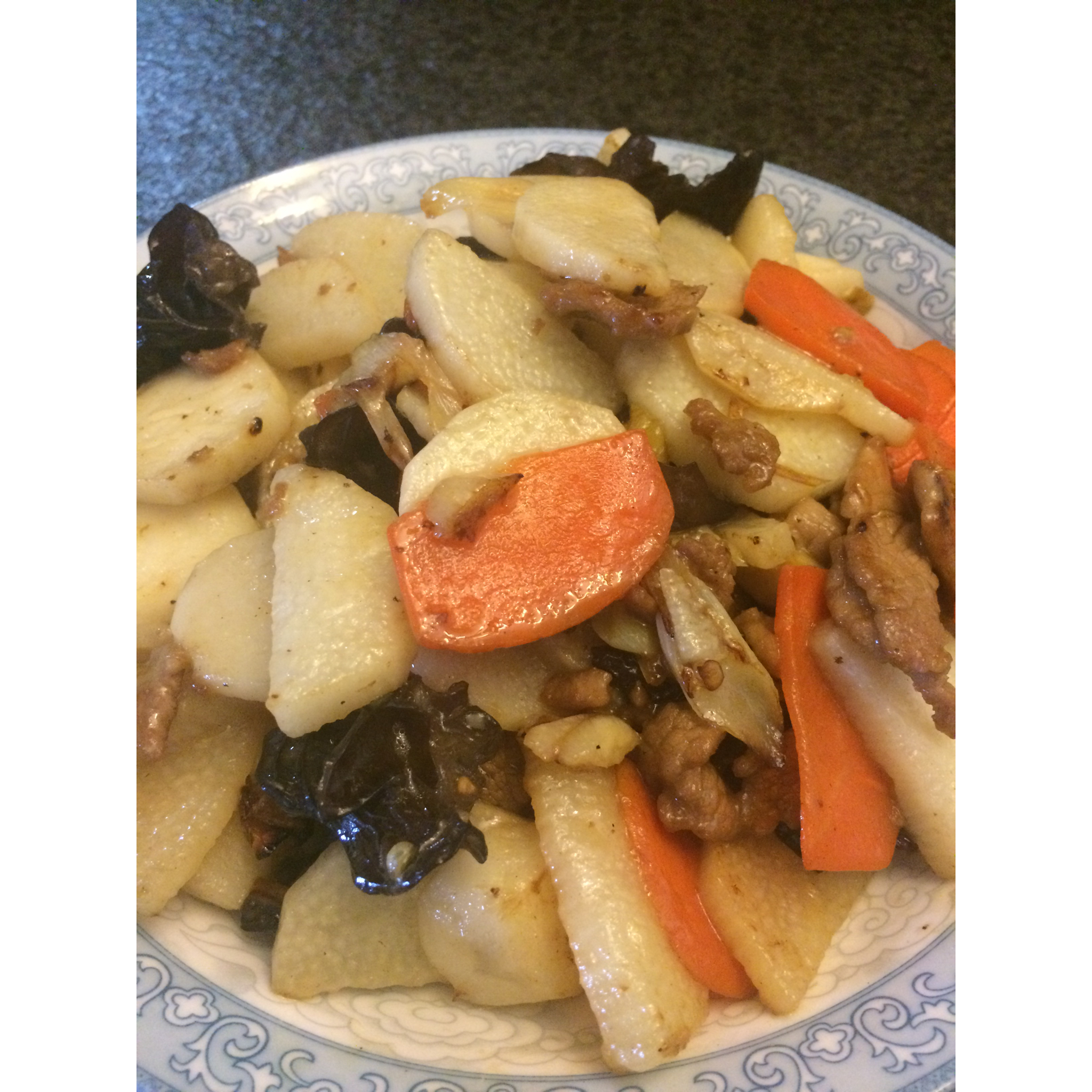 肉片山药炒木耳