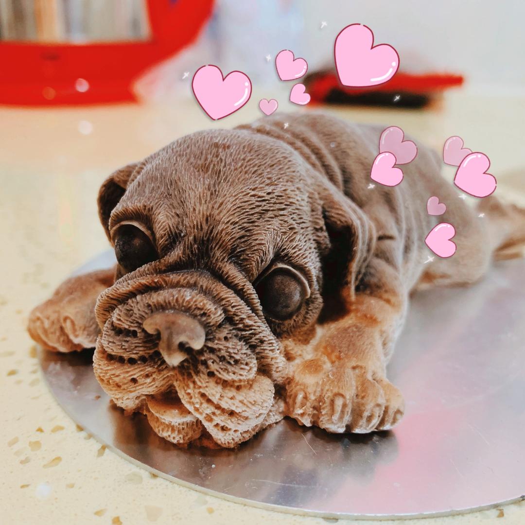 gulpari的心情日记做的沙皮狗 慕斯 狗狗蛋糕(1只量)