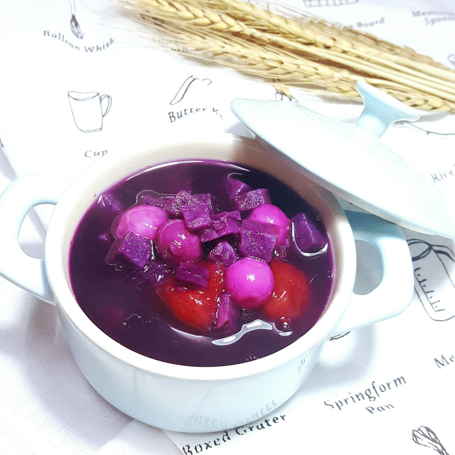 小圆子紫薯甜汤