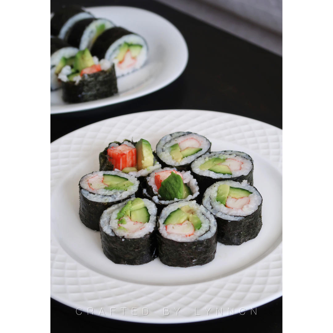 蟹肉加州寿司卷/正卷的包法