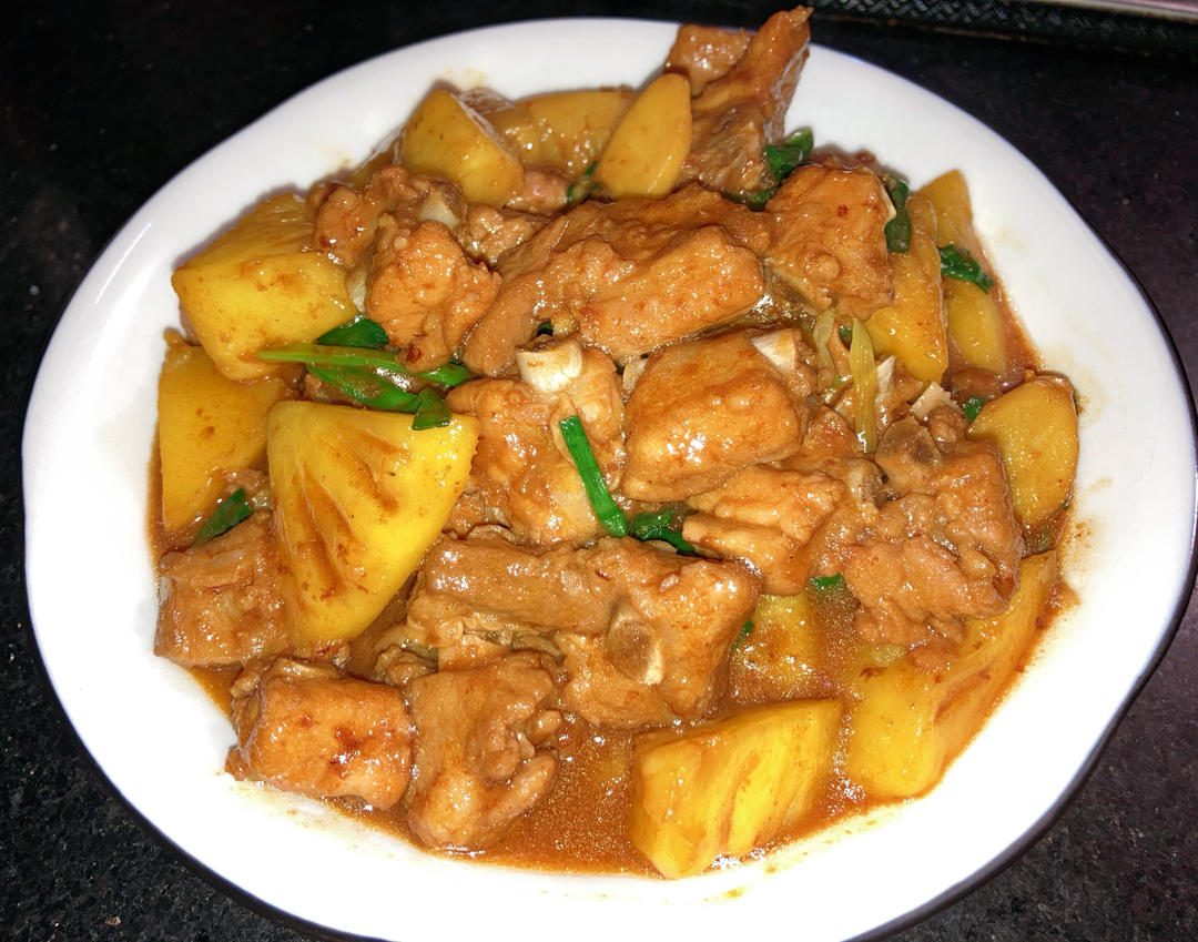 菠萝炒排骨（无油炸版）