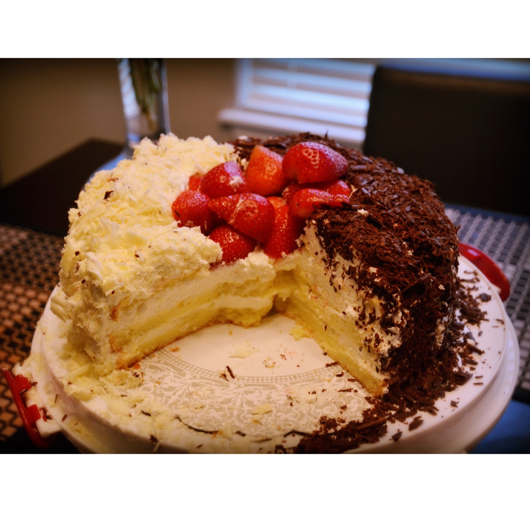 仿制21客花格白巧克力奶油蛋糕