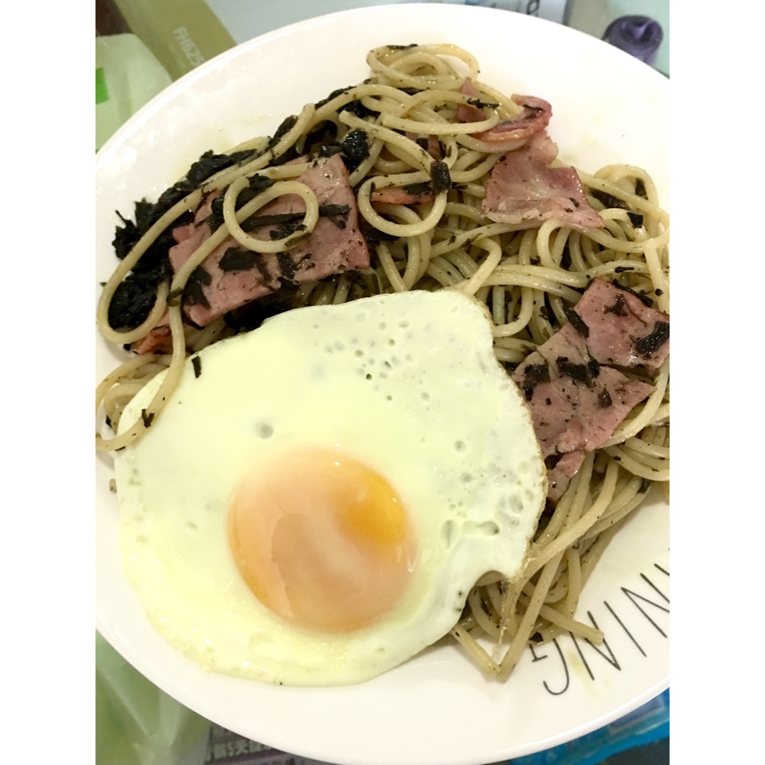 可能是最好吃系列--橄榄菜培根意面
