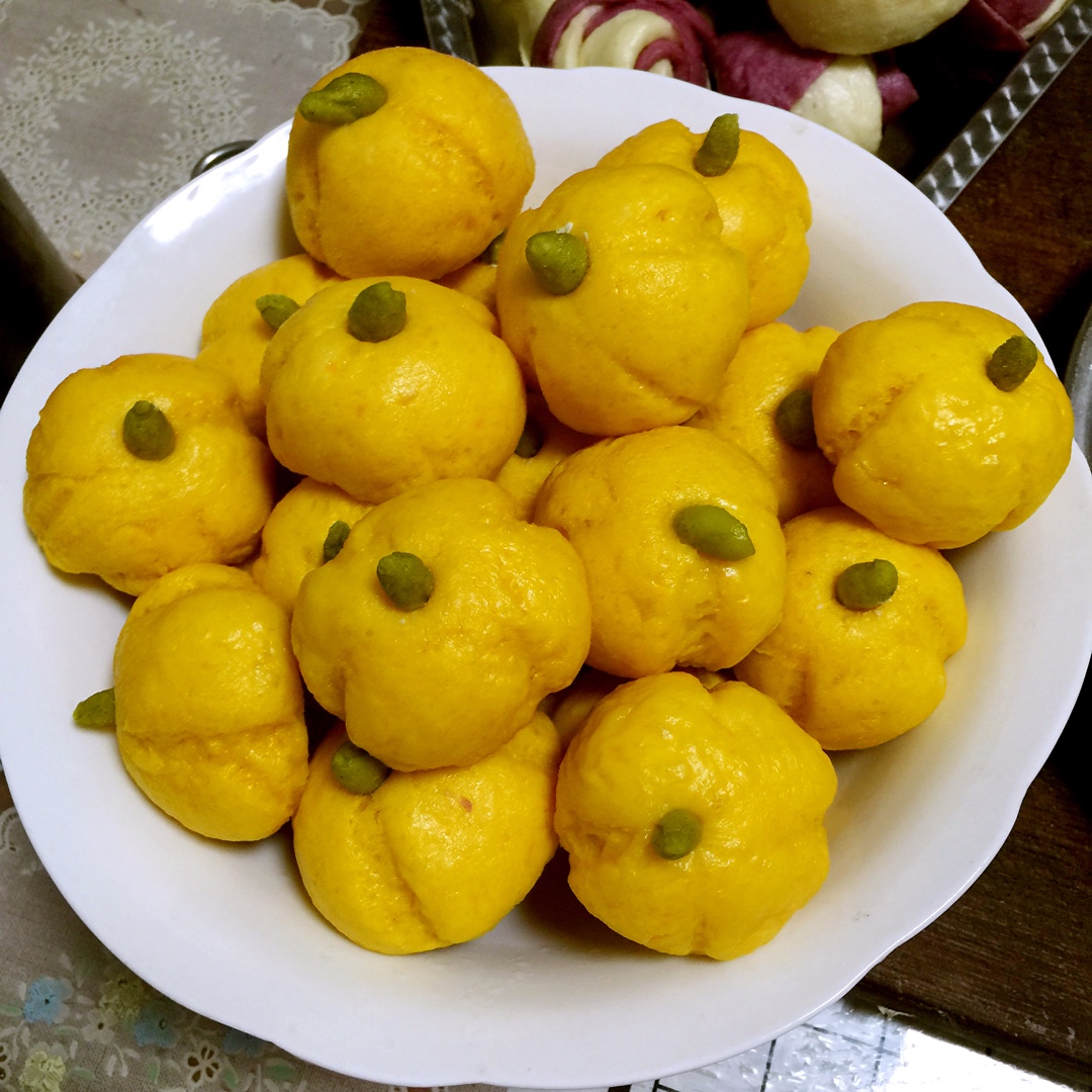 南瓜紫薯花样馒头