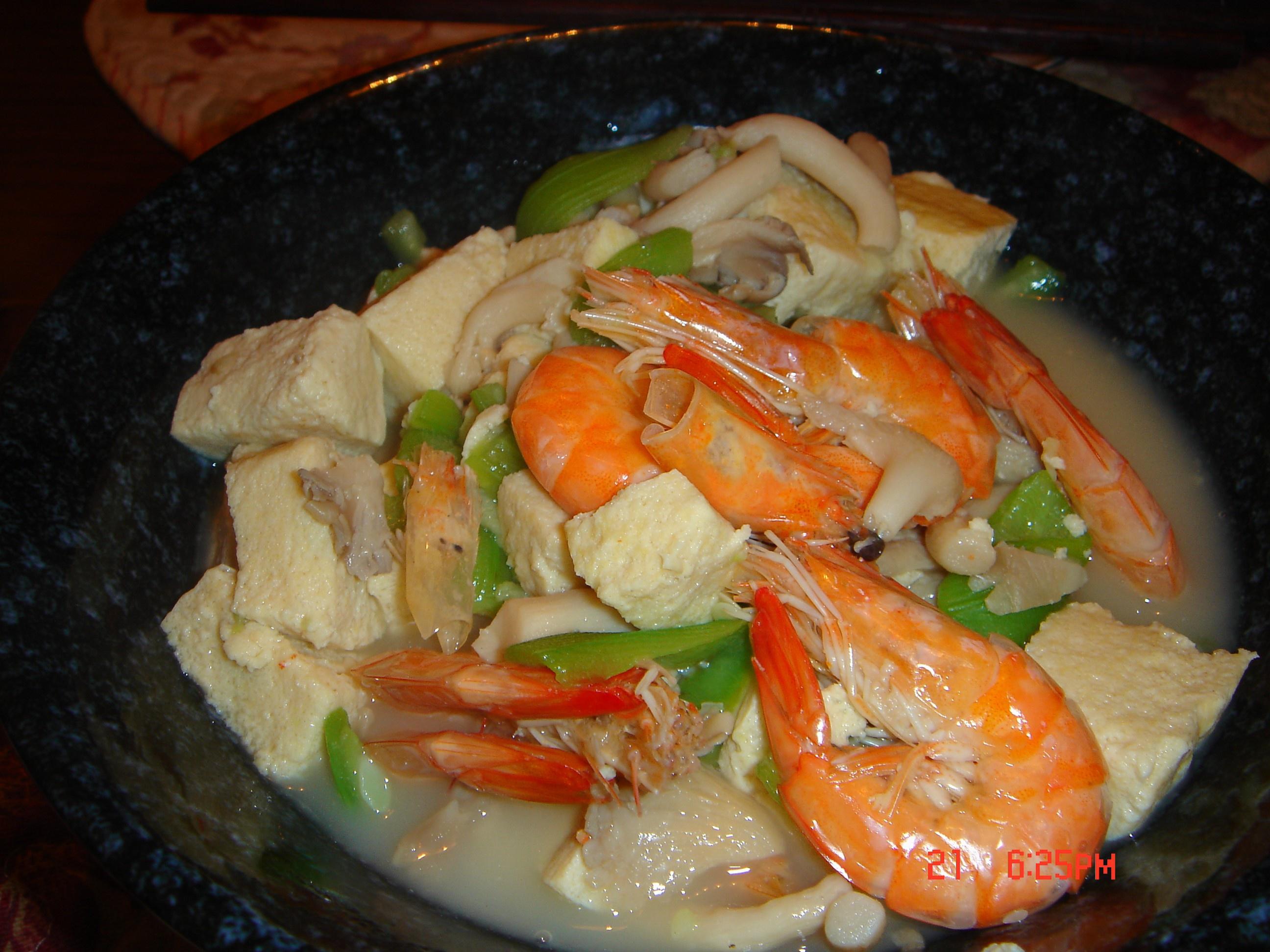 海虾豆腐汤的做法