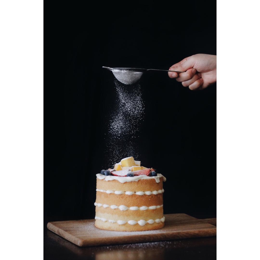 【零失败】不会裱花没关系的水果裸蛋糕 芒果裸蛋糕 完美戚风胚