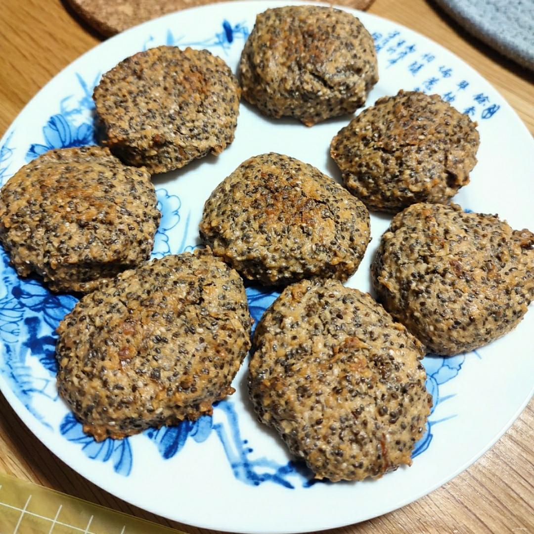 意想不到的美味口感！全程30分钟！健康香脆奇亚籽椰蓉饼