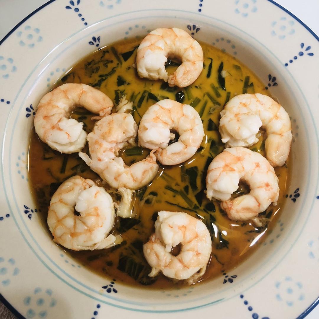 菠菜虾仁蒸蛋