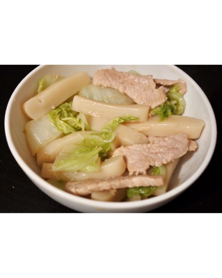 不挑锅、不焦不沾的黄芽菜肉丝炒年糕