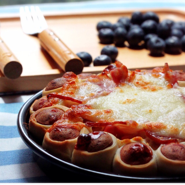 香酥虾花边披萨