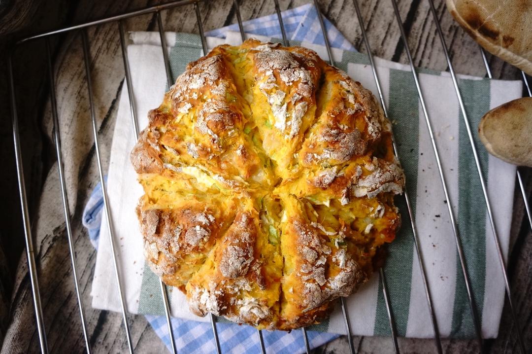 菠菜南瓜奶酪丹波面包丨健康·烘焙