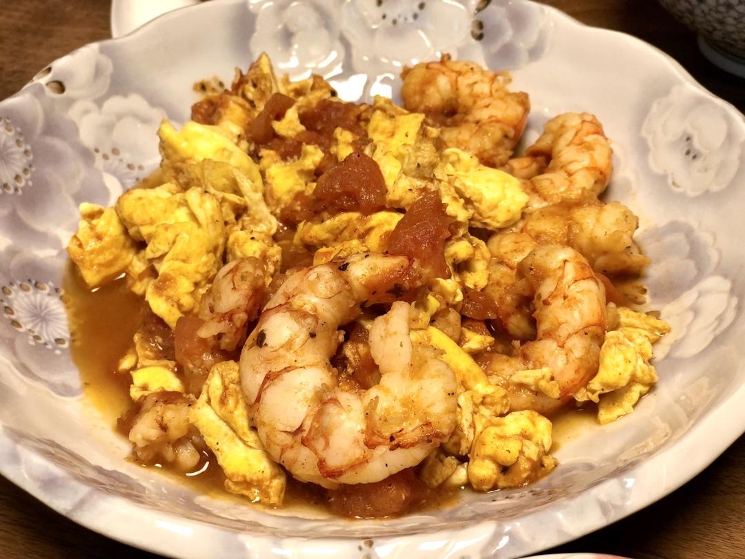 番茄虾仁滑蛋