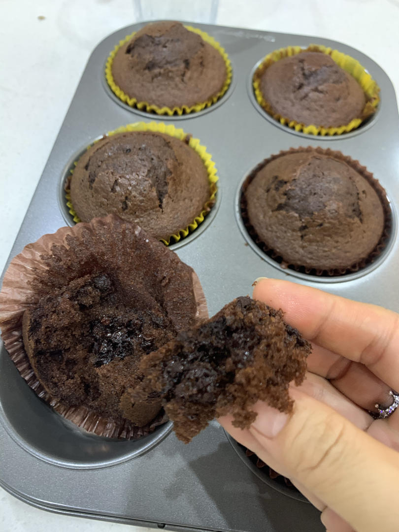 巨简单❗️超快速❗️巧克力玛芬蛋糕❗️好吃哭了