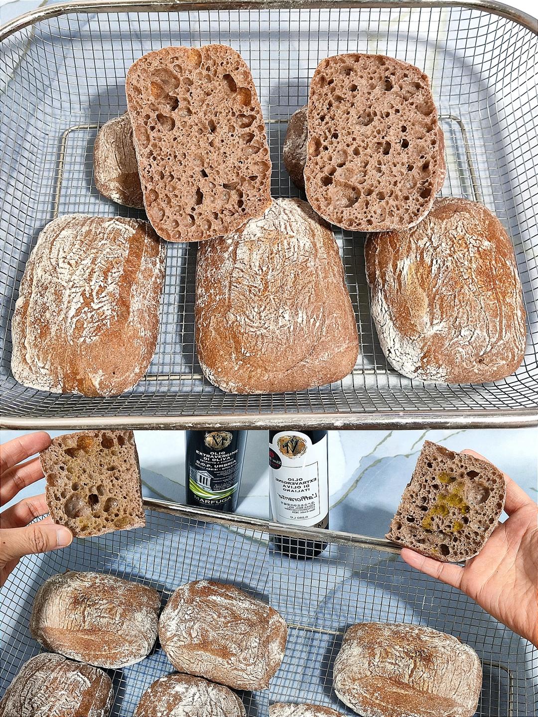 黑全麦恰巴塔(98%水量)