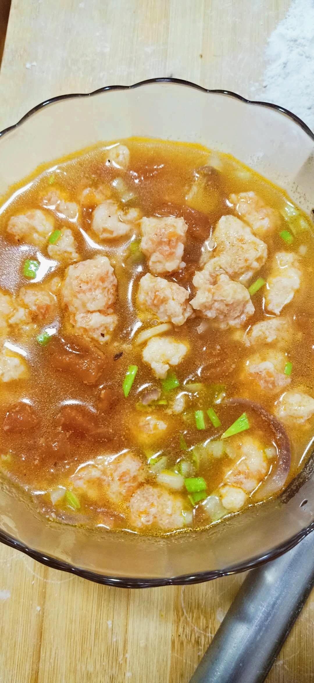 番茄虾滑汤的做法