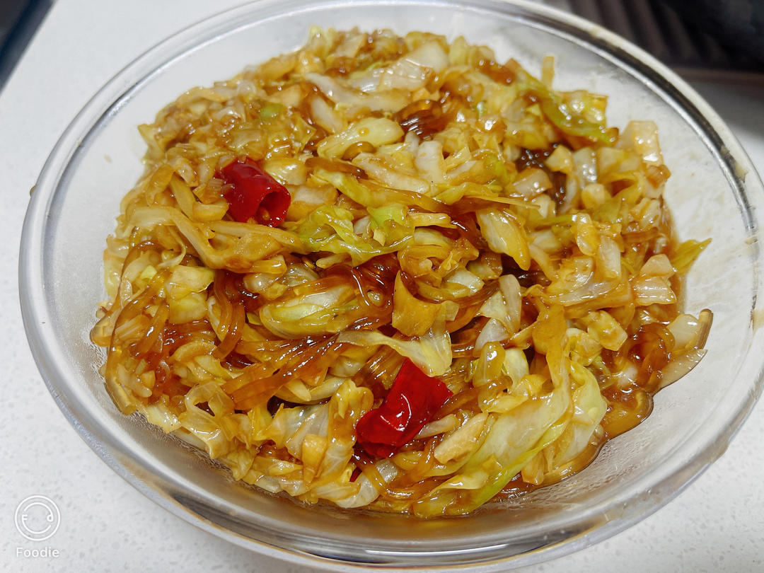 最近爱吃粉丝粉条～包菜炒粉丝