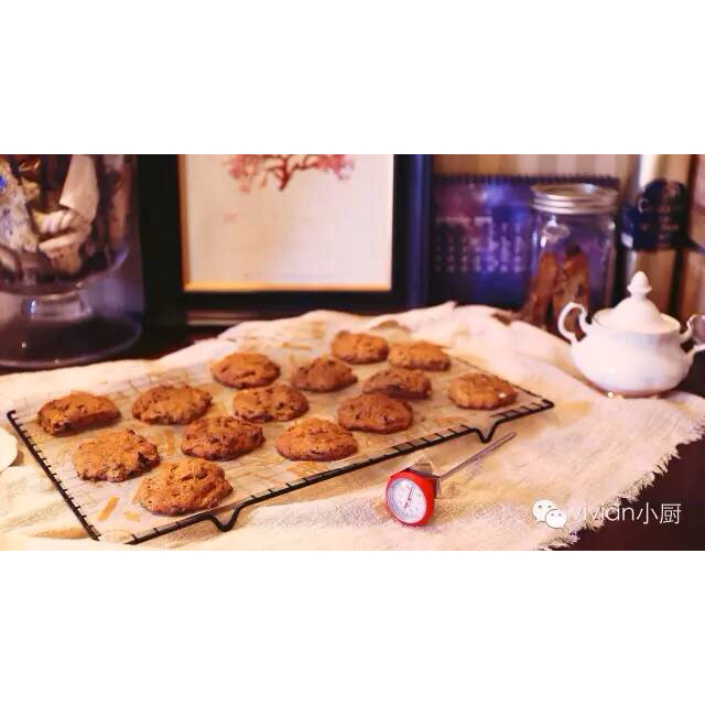 巧克力南瓜软饼干|Pumpkin Chocolate chip cookies