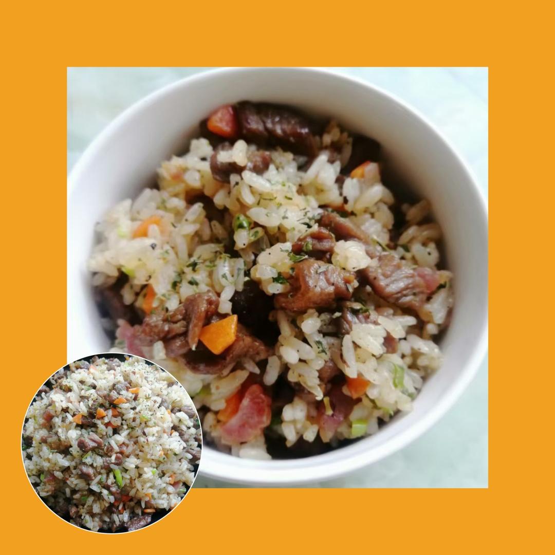 黄油牛排炒饭的做法