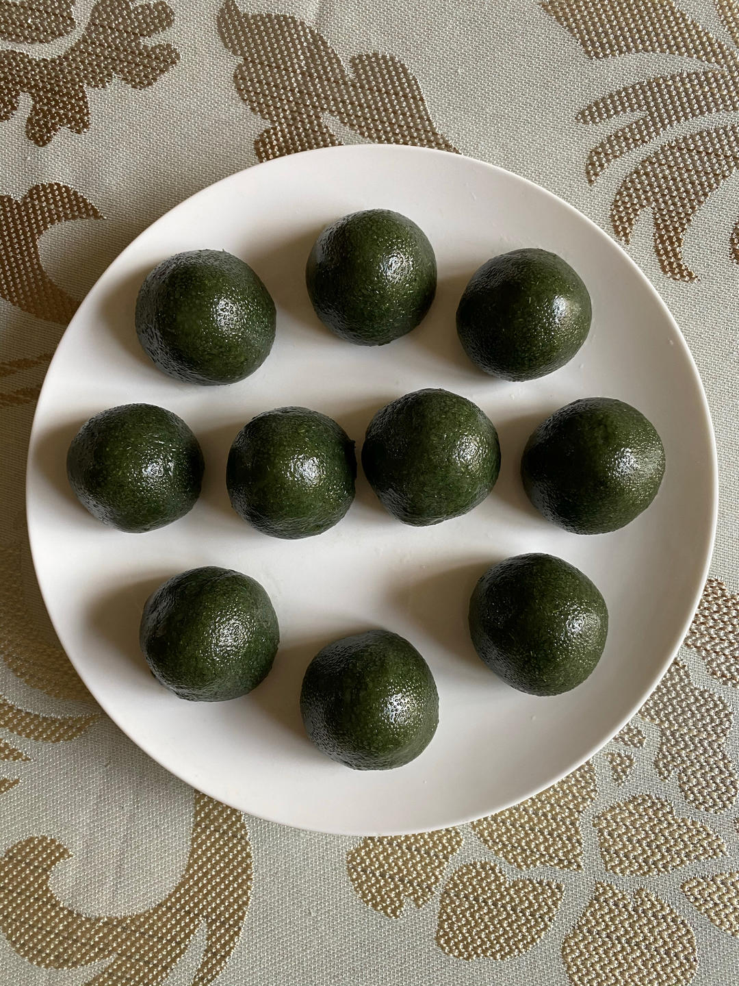 抹茶青团——豆沙紫薯馅