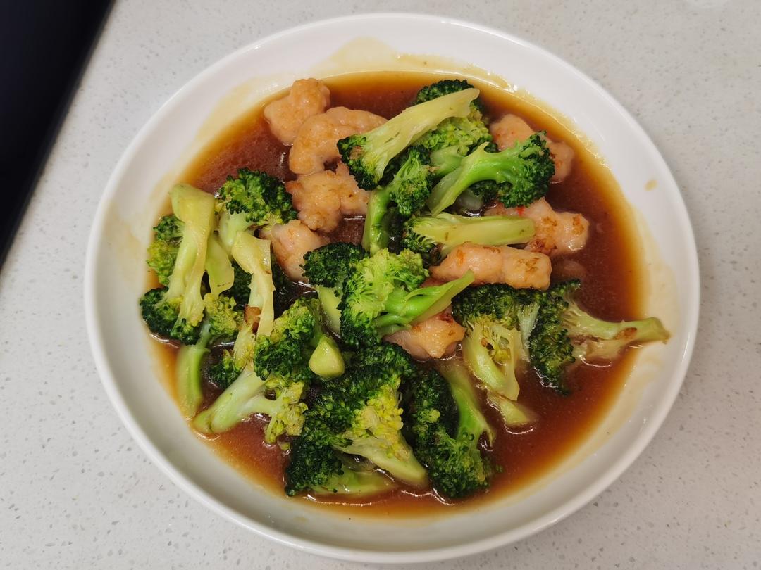 减肥去脂的西兰花炒虾仁