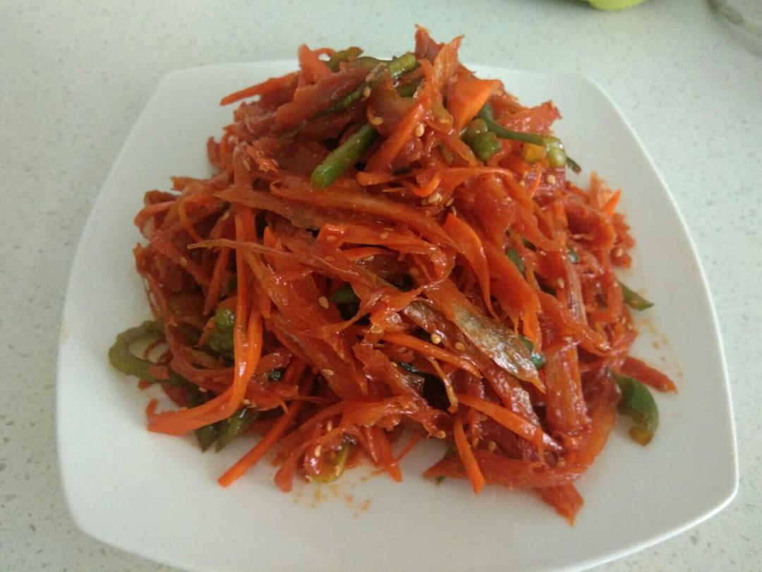 韩式拌明太鱼干丝