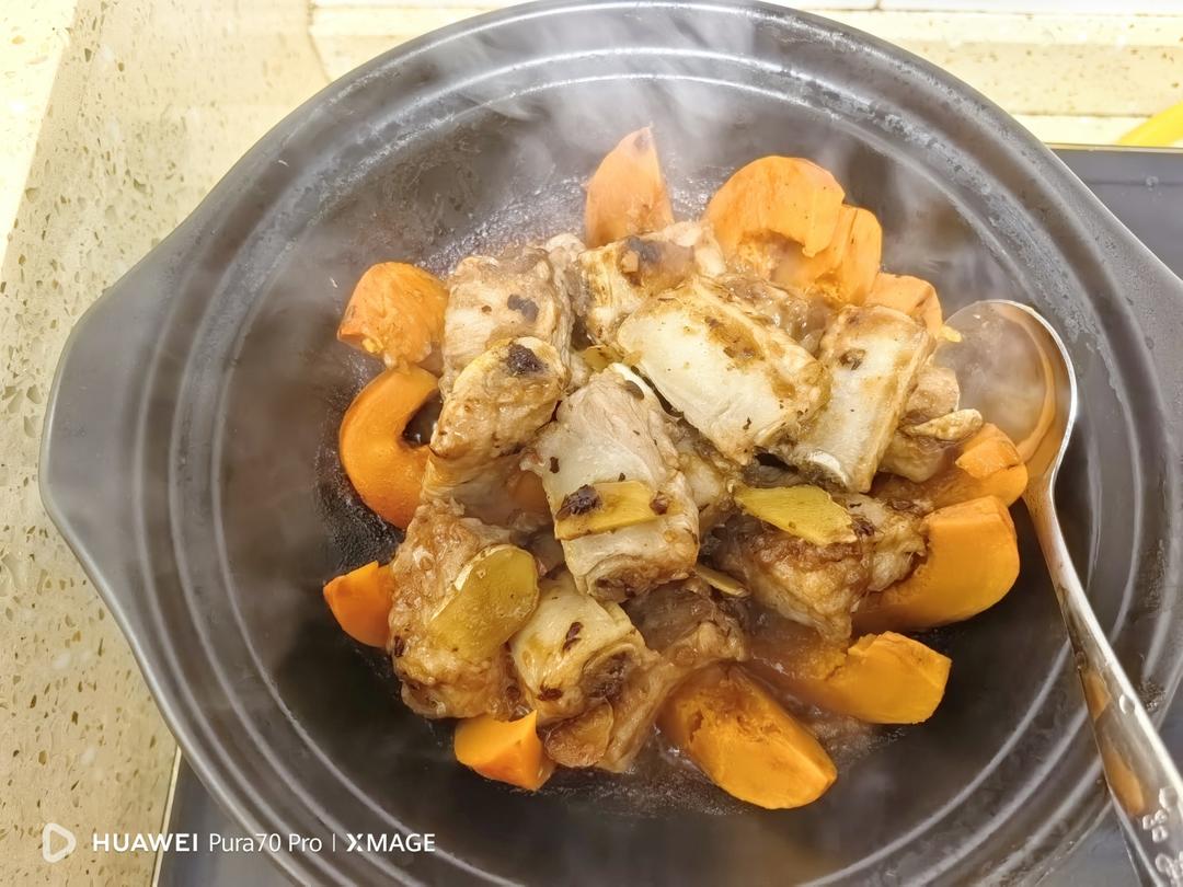 室友说我的豉汁排骨蒸南瓜太惊艳了，于是我