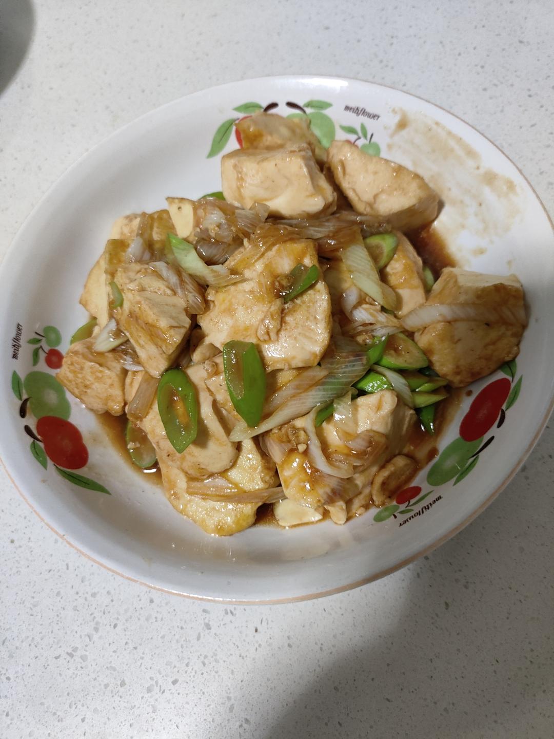 葱烧豆腐