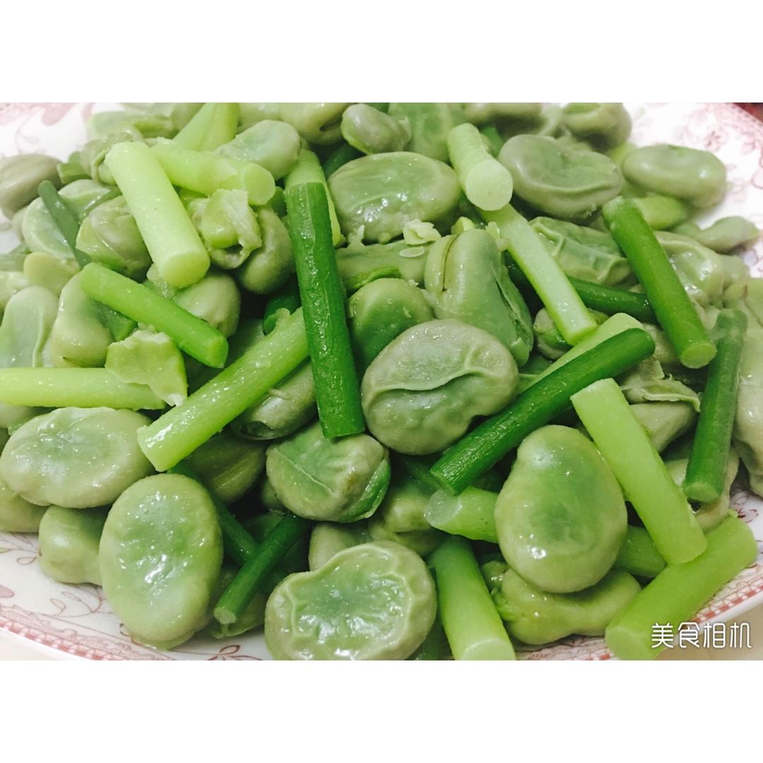 蚕豆炒蒜苗