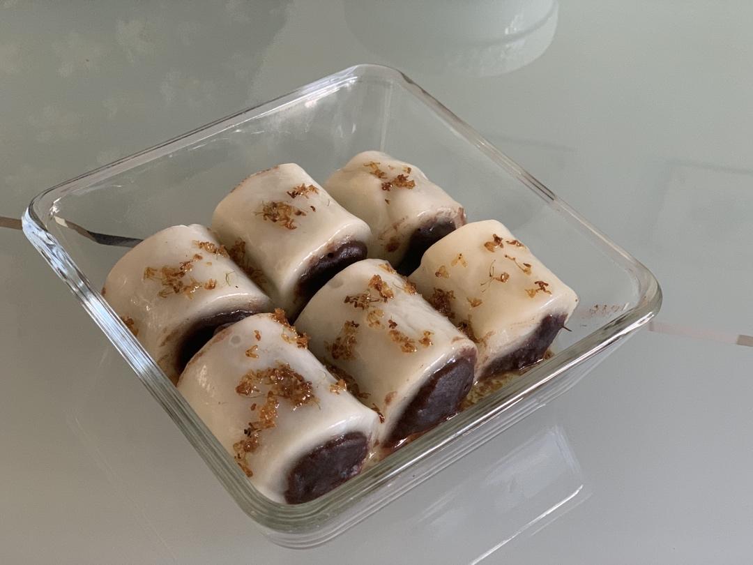 十分钟搞定超正宗的桂花条头糕，零失败！过夜不变硬，豆沙糯米卷