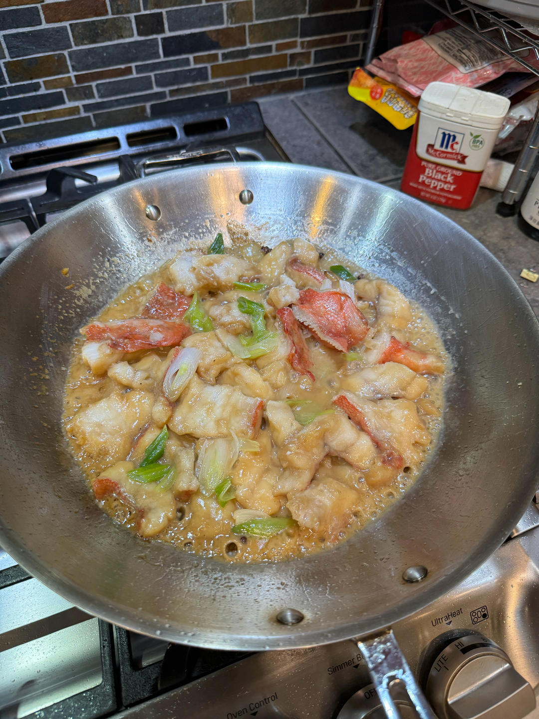 葱香焗鲈鱼