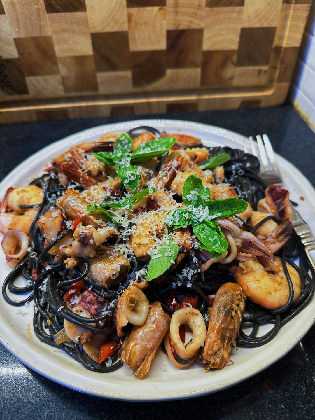 海鲜墨汁意大利面