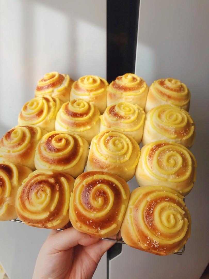 卡仕达酱小面包（一次性发酵）