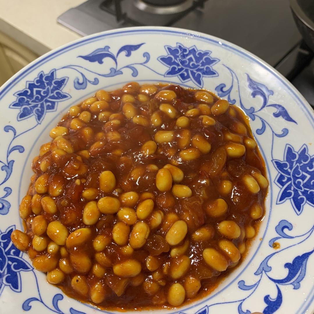 番茄酱黄豆