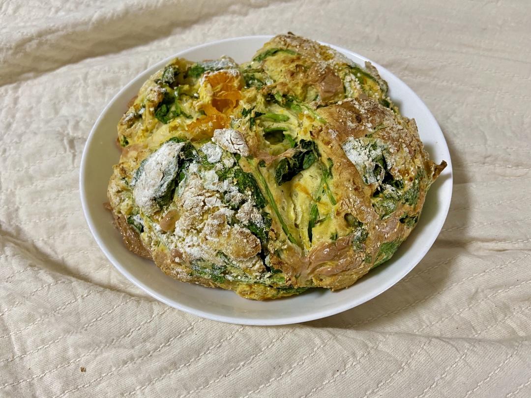菠菜南瓜奶酪丹波面包丨健康·烘焙
