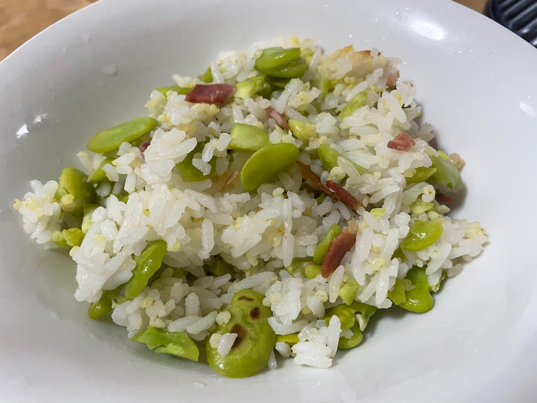 青蚕豆云腿焖饭（电饭煲简易版）