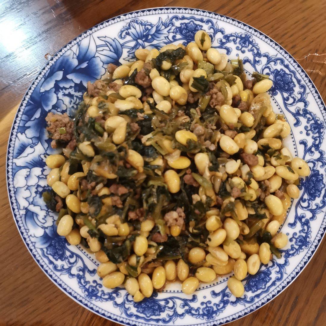 肉末雪里蕻炒黄豆