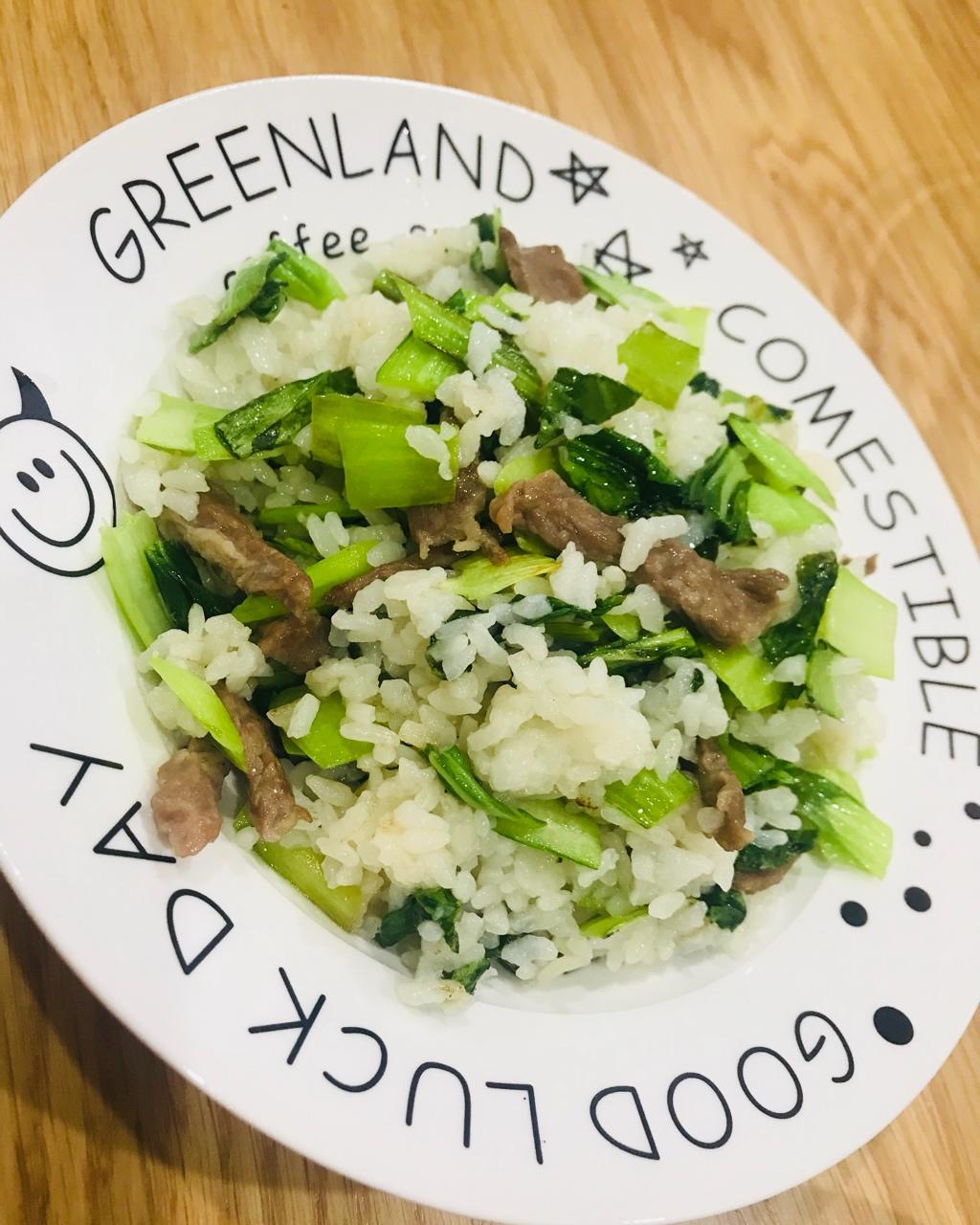 青菜肉丝炒饭