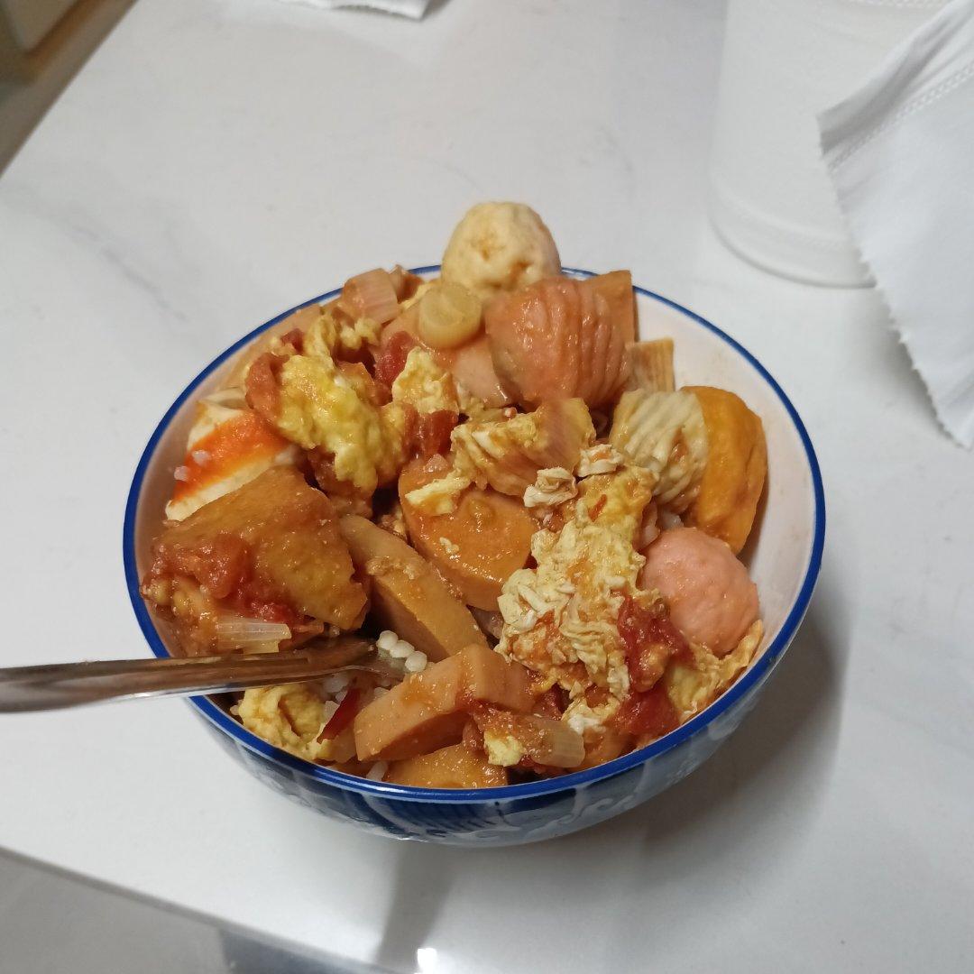 汤汁浓郁的番茄火腿烩饭！一碗不够吃