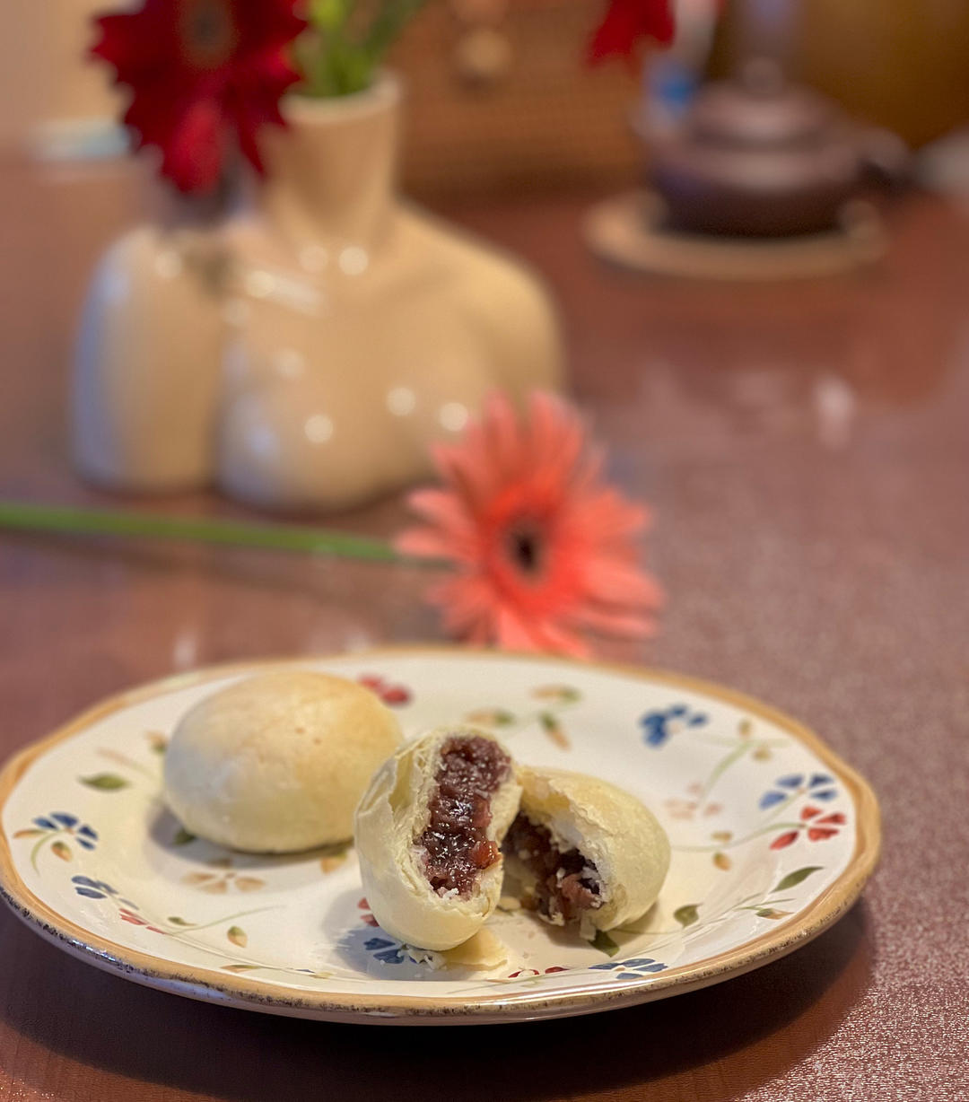 玫瑰鲜花饼，快手烫面法免出膜版，超级香酥！