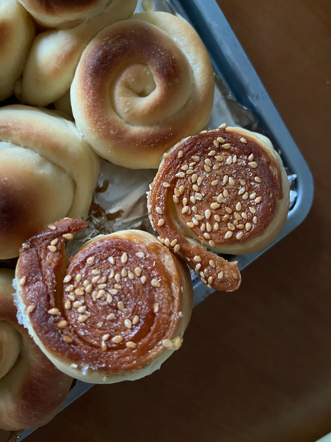 蜂蜜脆底小面包（无黄油、手揉版）