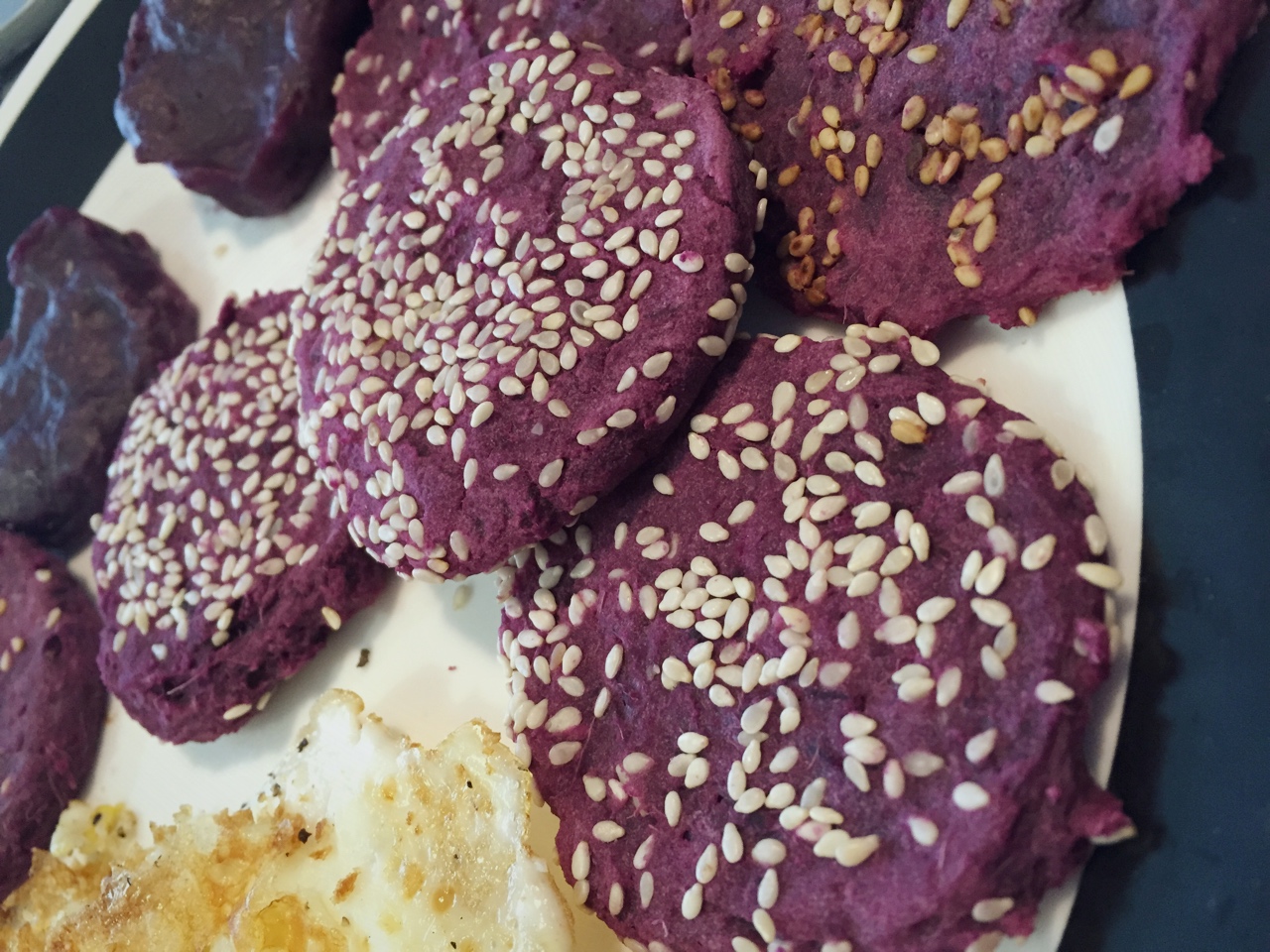 紫薯糯米小饼--超简单烤箱版