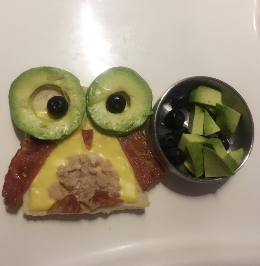 超萌猫头鹰吐司早餐
