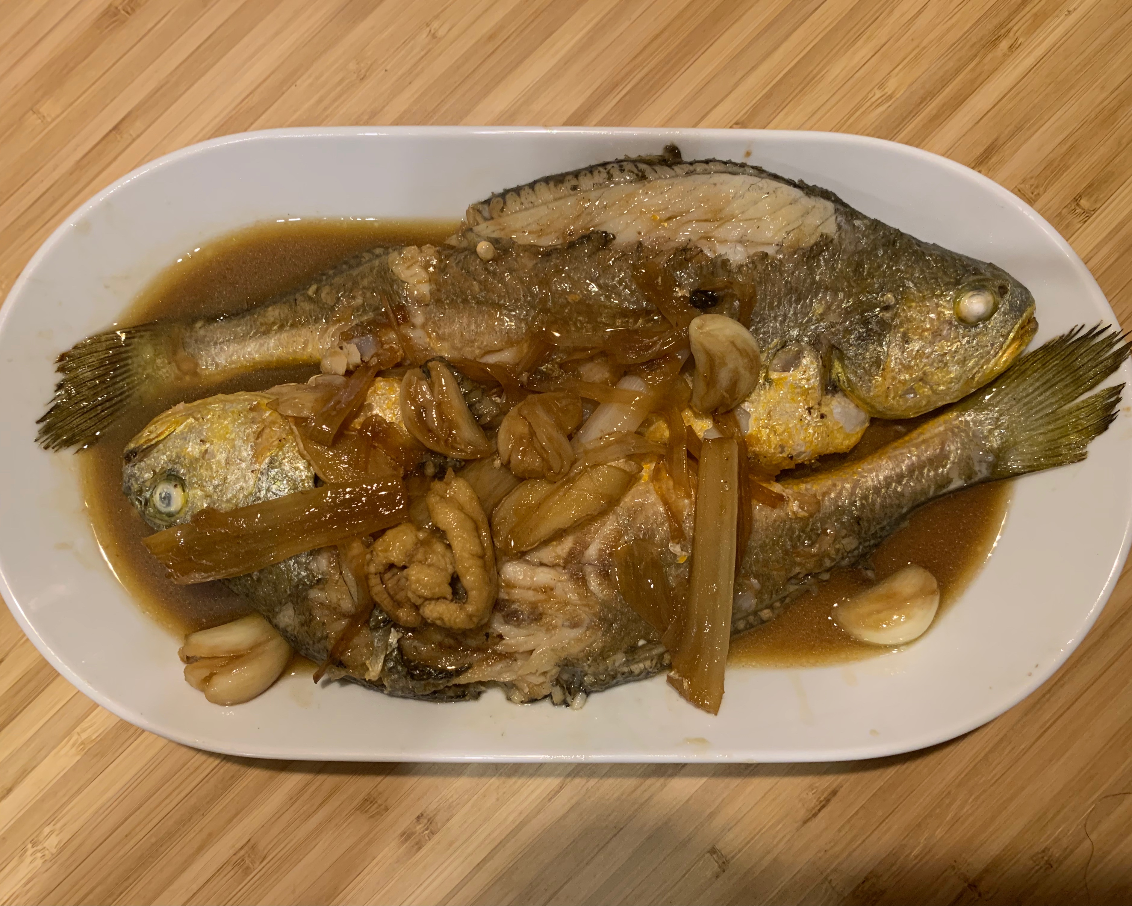 酱油水-少油红烧黄花鱼及其他海鲜（新手大菜）的做法