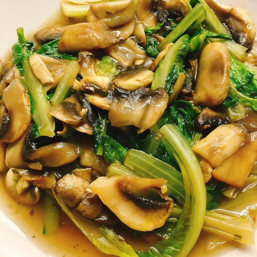蘑菇炒青菜