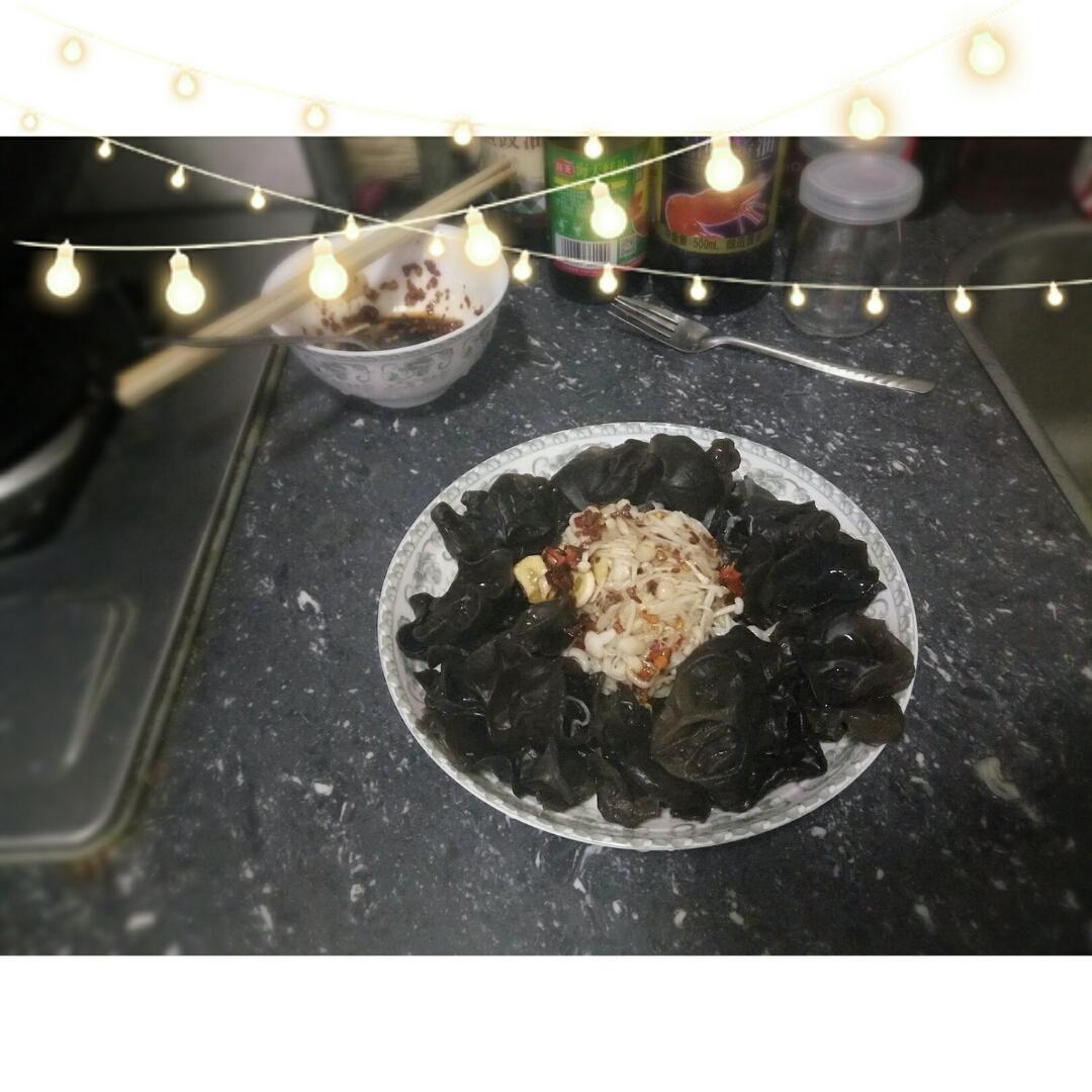 凉拌木耳金针菇