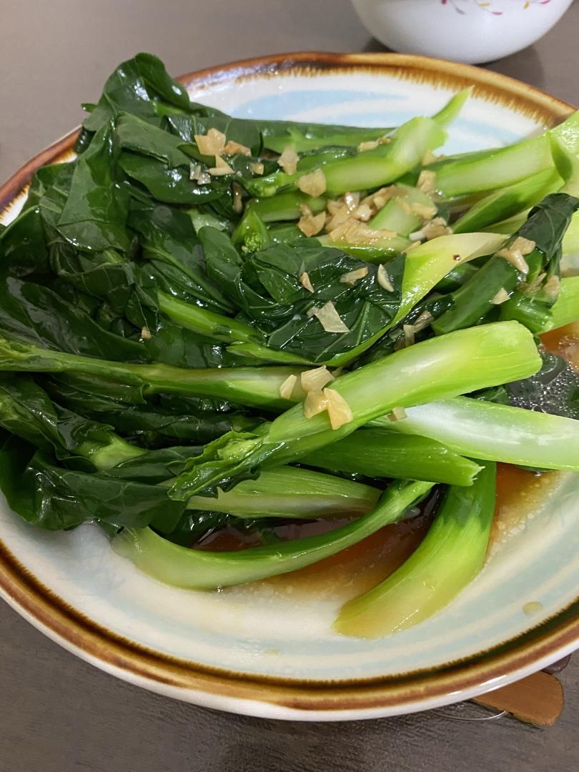 蚝油芥蓝，改刀后的比不改刀好吃百倍