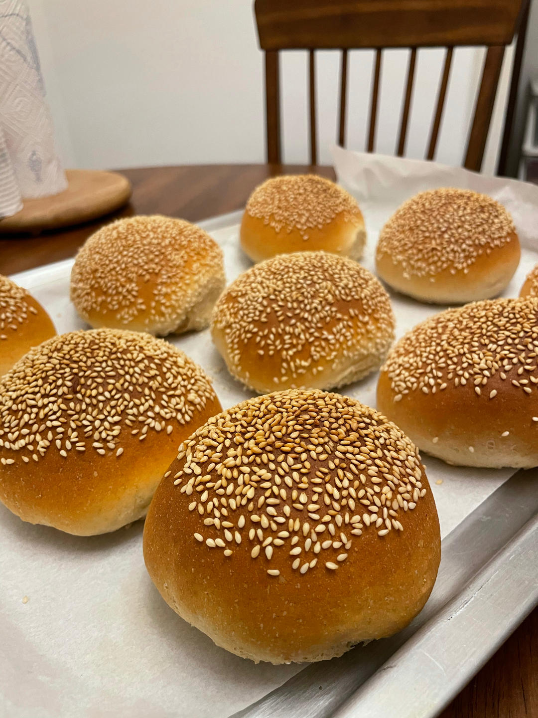 🍔低卡全麦汉堡胚｜低糖低油｜超柔软｜一次发酵｜省时省力