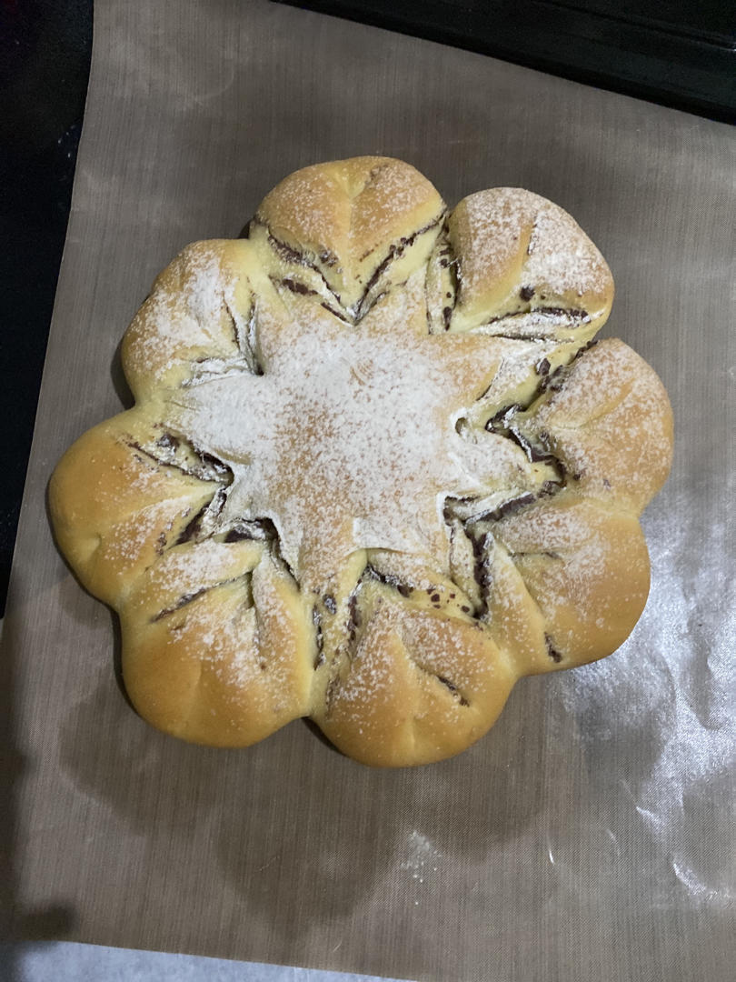 圣诞雪花豆沙面包
