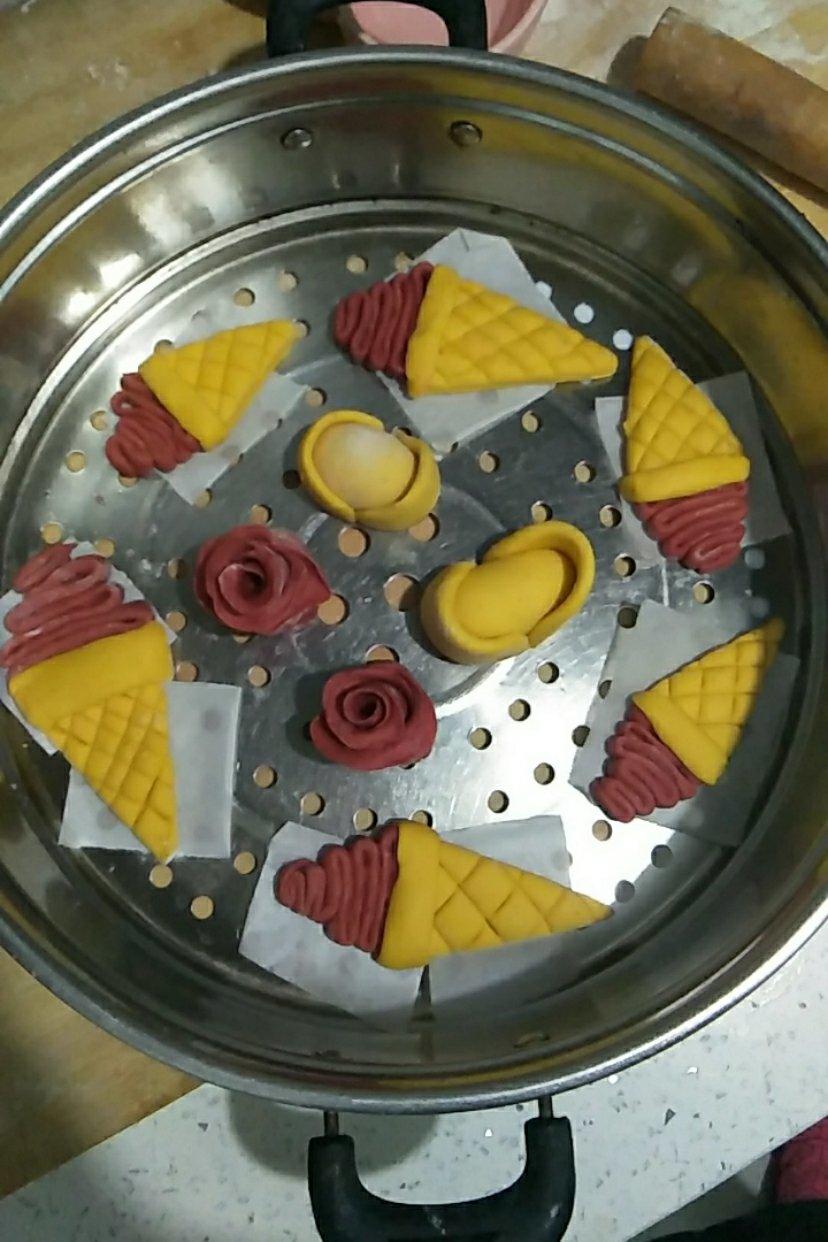 白玫瑰花馒头(花样馒头 早餐馒头)