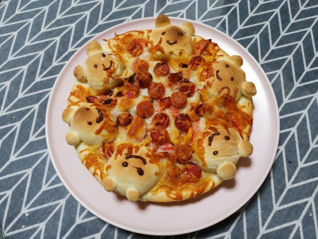 可爱小熊披萨
